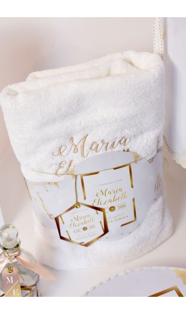 Trusou botez pentru fete in alb si gold, elegant si modern, White and gold 2
